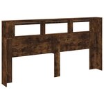 vidaXL Tête de lit à LED chêne fumé 200x18 5x103 5cm bois d'ingénierie