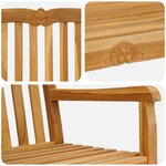 vidaXL Banc en Bois Sculpté en Rose 228 x 61 x 94 5 cm Naturel