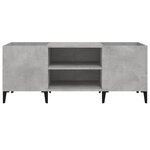 vidaXL Armoire à disques gris béton 121x38x48 cm bois d'ingénierie