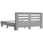 vidaXL Cadre de lit sans matelas sonoma gris 150x200 cm