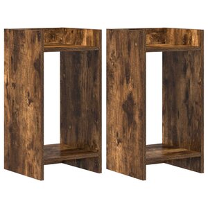 vidaXL Support de Plante 2 pièces Chêne fumé 30 x 30 x 60 cm