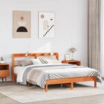 vidaXL Cadre de lit sans matelas cire marron 160x200cm bois pin massif