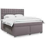 vidaXL Sommier à lattes de lit avec matelas Gris 180x200 cm Similicuir