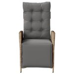 vidaXL Chaise inclinable de jardin et repose-pied mélange beige rotin