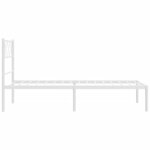 vidaXL Cadre de lit métal avec tête de lit blanc 100x190 cm
