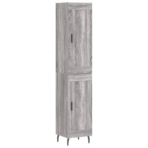 vidaXL Buffet haut Sonoma gris 34 5x34x180 cm Bois d'ingénierie