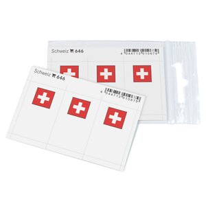 Feuillet de drapeaux Suisse en couleurs pour reliures.