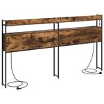 vidaXL Tête de lit avec étagère Chêne fumé 180 cm Bois d'ingénierie