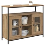 vidaXL Buffet Chêne artisanal 100 x 35 x 80 cm Bois d'ingénierie