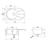 vidaXL Évier de cuisine Granit Seul lavabo Ovale Beige