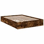 vidaXL Cadre de lit et tiroirs chêne fumé 120x190 cm bois d'ingénierie