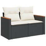 vidaXL Salon de jardin 10 Pièces avec coussins noir résine tressée