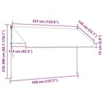 vidaXL Auvent rétractable crème 350x150 m tissu et acier