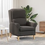 vidaXL Fauteuil Ergonomique Gris Foncé Tissu avec Pieds en Bois Standard