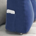 vidaXL Coussin de Dos Bleu police 60 x 24 x 50 cm Velours