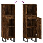 vidaXL Armoire de bain chêne fumé 30x30x100 cm bois d'ingénierie