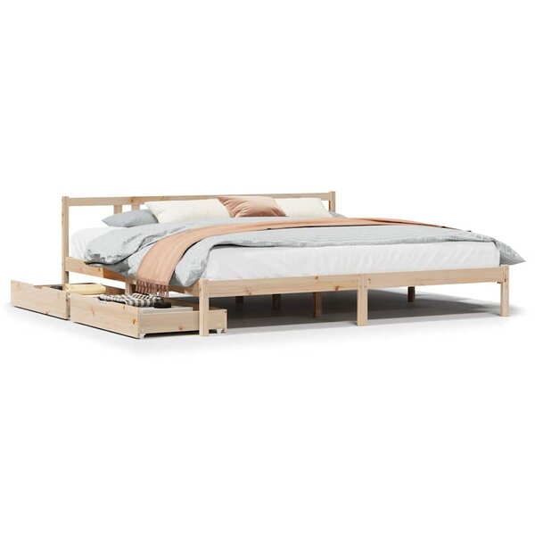 vidaXL Cadre de lit sans matelas 200x200 cm bois massif de pin
