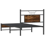 vidaXL Cadre de lit sans matelas chêne fumé 75x190cm bois d'ingénierie