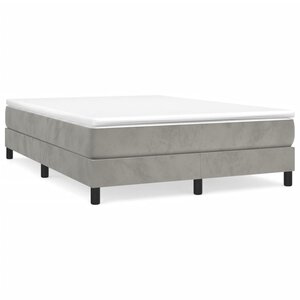 vidaXL Cadre de lit gris clair 140x190 cm velours