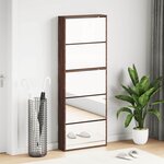 vidaXL Armoire à chaussures miroir 5niveaux Chêne marron 63x17x169 5cm