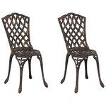 Chaises de jardin vidaXL 2 Pièces en alu bronze