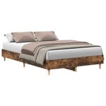 vidaXL Cadre de lit sans matelas chêne fumé 120x190 cm bois ingénierie