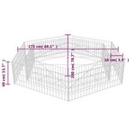 vidaXL Lit surélevé à gabion hexagonale 200x173x40 cm