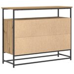 vidaXL Buffet Artisan Chêne 100x35x80 cm Bois composite et Acier