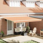 vidaXL Auvent Rétractable jaune et orange 450 × 300 cm tissu