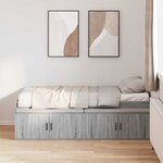 vidaXL Cadre de lit avec rangement Sonoma gris 100 x 200 cm