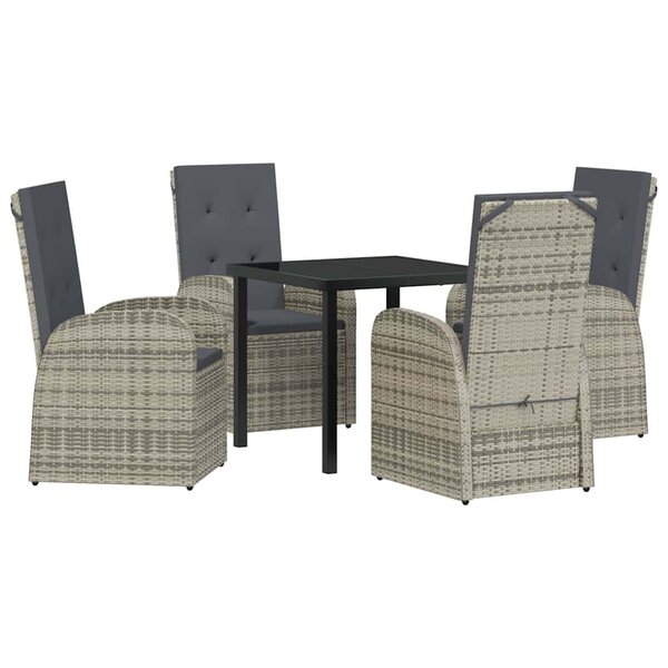 vidaXL Ensemble de salle à manger pour jardin 5 Pièces Gris polyrotin