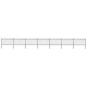 vidaXL Clôture de jardin avec dessus en cerceau Acier 11 9 x 1 m Noir