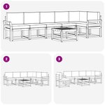 vidaXL Ensemble de canapés d'extérieur 7 pc Gris Naturel et Clair