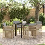 vidaXL Ensemble de salle à manger pour jardin 5 Pièces Beige polyrotin