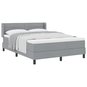 vidaXL Lit à ressorts avec tête de lit Gris clair 200 x 140 cm tissu