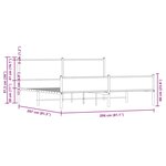vidaXL Cadre de lit en métal sans matelas chêne marron 200x200 cm