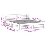 vidaXL Cadre de lit Blanc 200 x 200 cm Bois massif en pin