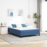 vidaXL Matelas de Lit avec matelas Bleu 160 x 200 cm tissu