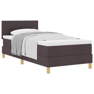 vidaXL Lit à ressorts avec coussin Marron foncé 100 x 200 cm tissu