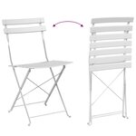 Chaises de jardin pliantes vidaXL 2 pièces blanches en acier
