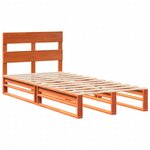 vidaXL Cadre de lit sans matelas cire marron 75x190 cm bois pin massif