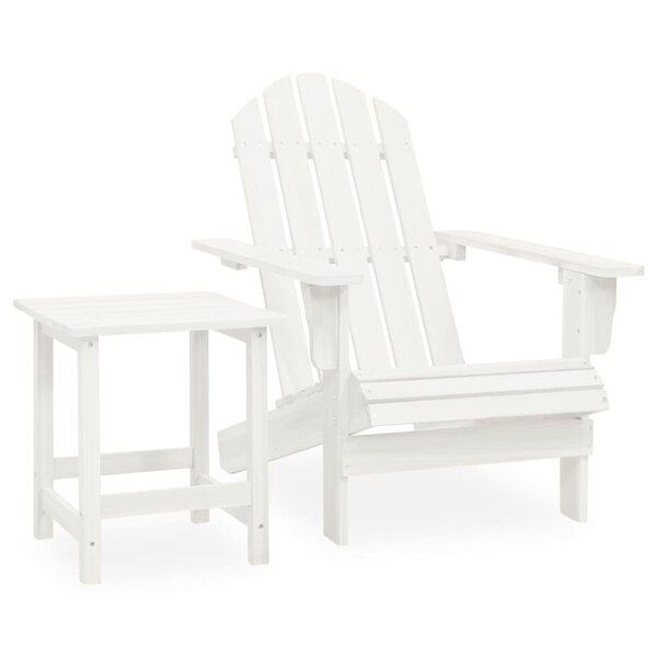 vidaXL Chaise de jardin Adirondack avec table Bois de sapin Blanc