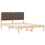 vidaXL Cadre de lit avec tête de lit rembourrée Taupe 135 x 190 cm