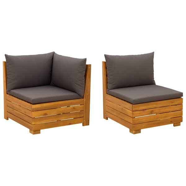 vidaXL Ensemble de salon de jardin 2 Pièce Marron Bois d'Acacia Massif