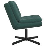 vidaXL Fauteuil relaxant pivotant Vert foncé 63 x 75 x 76 cm Velours
