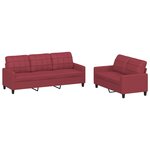 vidaXL Ensemble de canapés 2 Pièces et coussins Rouge bordeaux Similicuir
