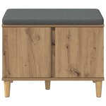 vidaXL Banc d'entrée avec coussin Chêne artisanal 60 x 38 x 46 cm
