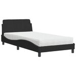 vidaXL Lit avec matelas Dover noir 100x200 cm velours