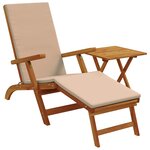 vidaXL Chaise longue inclinable et pliable 2 pc Bois d'Acacia Massif