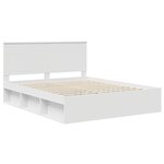 vidaXL Cadre de lit Blanc 160 x 200 cm Bois de pin massif